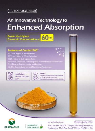 , Natural Products Insider: Check Out Our New Premium High Bioavailability Curcumin Ingredient-CuminUP60® Now!, chenland, chenland